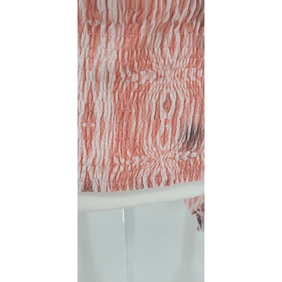 Anthropologie Coquette Smocked Square Neck Blouse Large Long Sleeve Pink Fairy - Picture 9 of 13